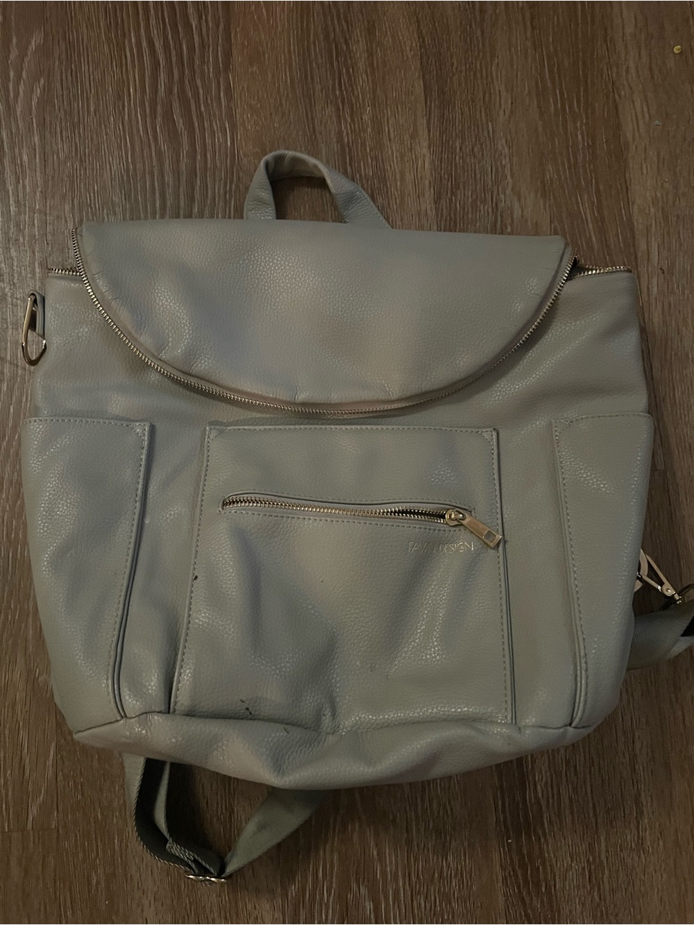 Fawn Design Light Gray Pebbled Backpack Diaper Bag